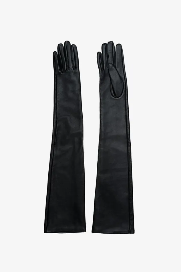 Women GISELE Long Leather Gloves Black LAMARQUE Other