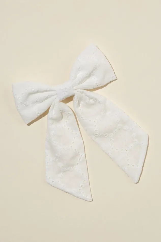 Women Hair Accessories Cotton On Heidi Hair Bow White Embroiderie