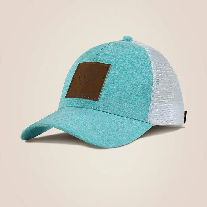 Women Hats and Caps Ariat Logo Patch Cap Turquoise