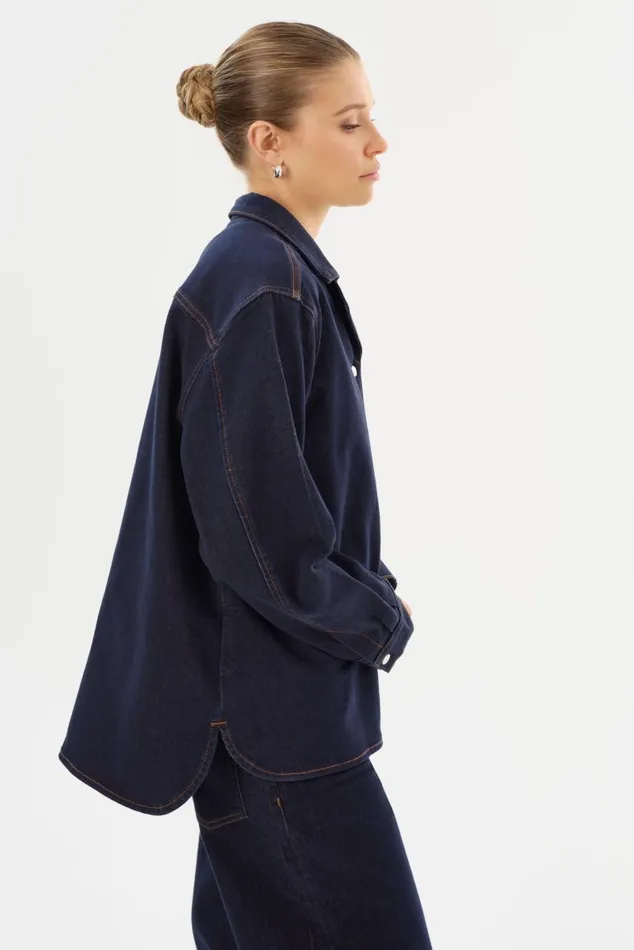 Women HAYA D Denim Shacket Dark Indigo LAMARQUE Shackets