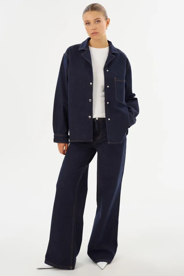 Women HAYA D Denim Shacket Dark Indigo LAMARQUE Shackets