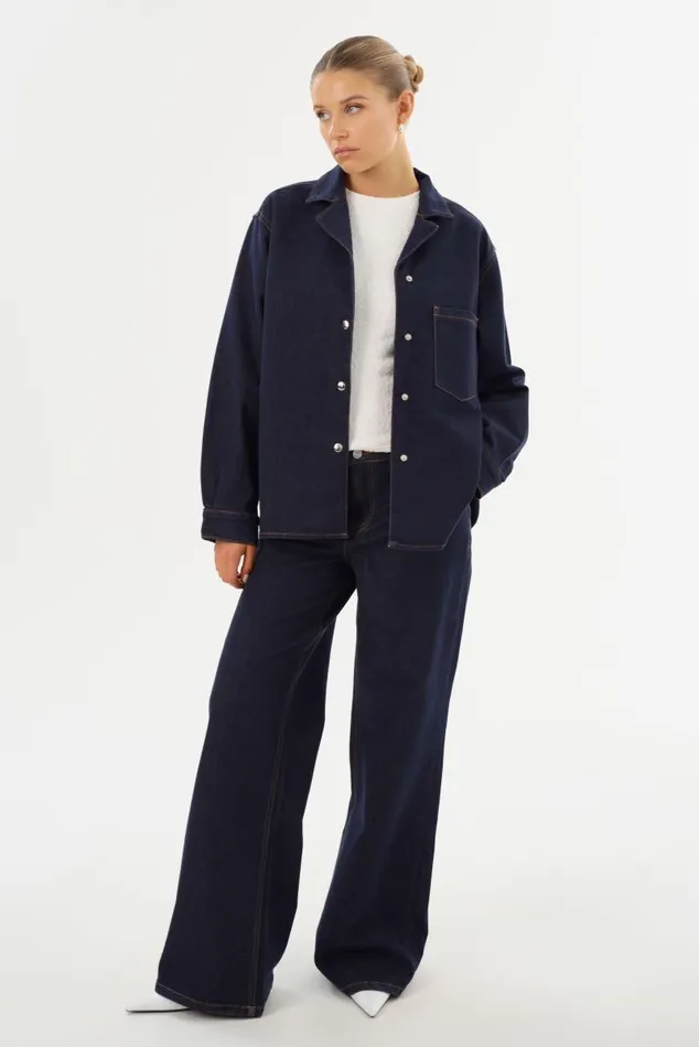 Women HAYA D Denim Shacket Dark Indigo LAMARQUE Shackets