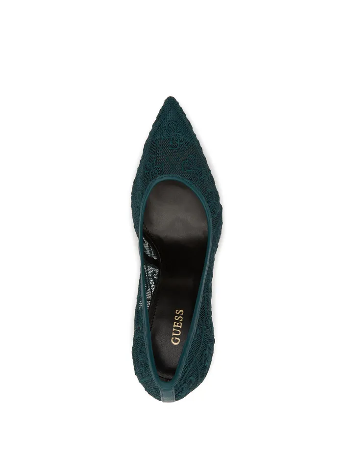 Women Heels GUESS Green Seannay Logo Pumps Women Heels GUESS Green Seannay Logo Pumps