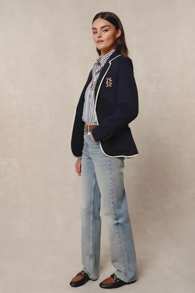 Women Henley Blazer Ink Navy Holland Cooper Blazers Women Henley Blazer Ink Navy Holland Cooper Blazers