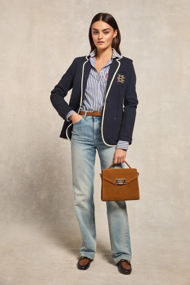 Women Henley Blazer Ink Navy Holland Cooper Blazers Women Henley Blazer Ink Navy Holland Cooper Blazers