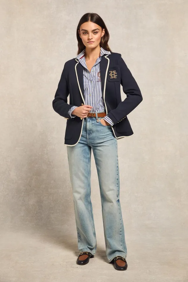 Women Henley Blazer Ink Navy Holland Cooper Blazers Women Henley Blazer Ink Navy Holland Cooper Blazers