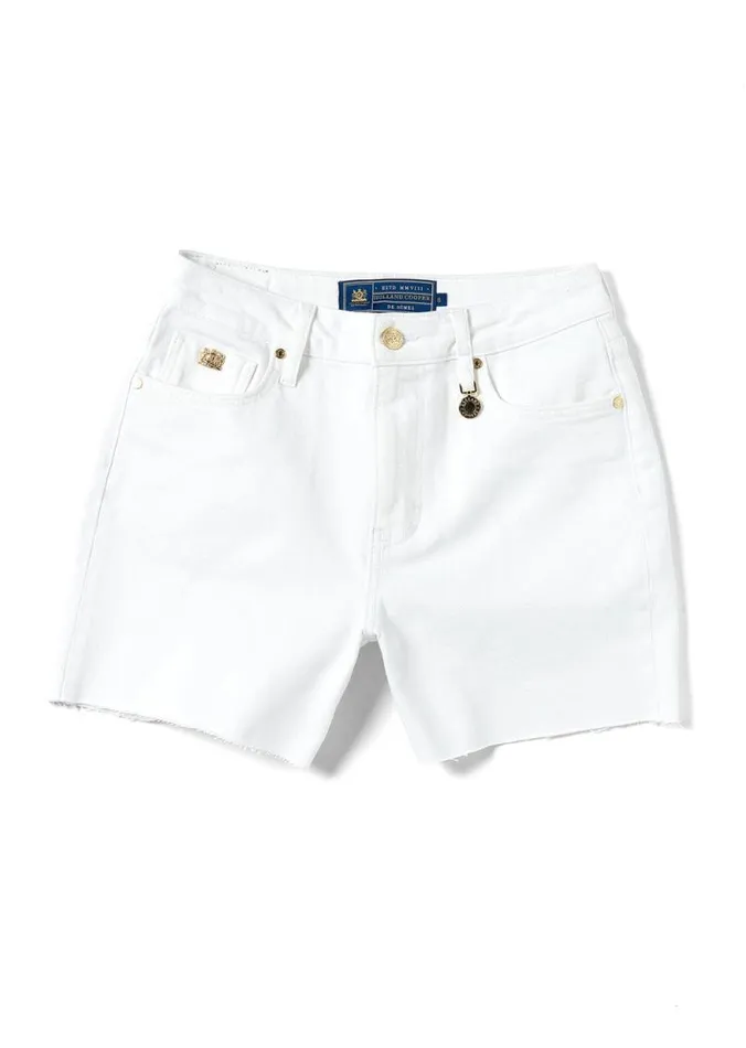 Women High Rise Denim Short Optic White Holland Cooper Shorts Women High Rise Denim Short Optic White Holland Cooper Shorts