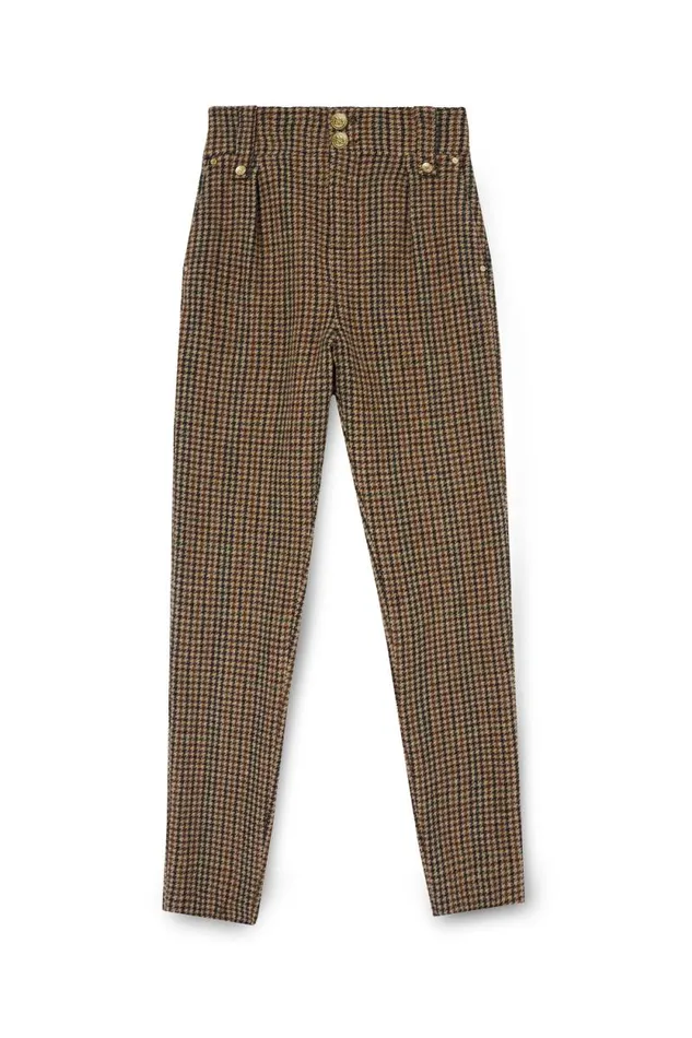 Women High Waisted Peg Trouser Hailes Green Tweed Holland Cooper Tailoring Women High Waisted Peg Trouser Hailes Green Tweed Holland Cooper Tailoring