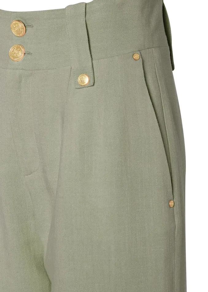 Women High Waisted Straight Trouser Sage Linen Holland Cooper Trousers Women High Waisted Straight Trouser Sage Linen Holland Cooper Trousers