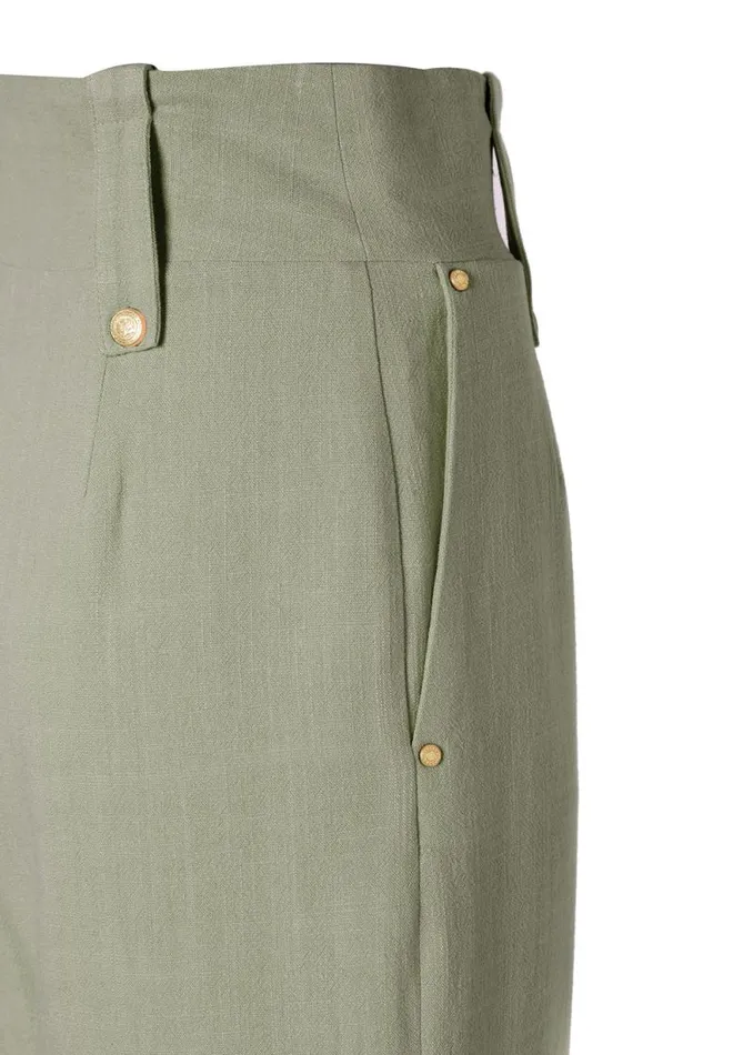 Women High Waisted Straight Trouser Sage Linen Holland Cooper Trousers Women High Waisted Straight Trouser Sage Linen Holland Cooper Trousers