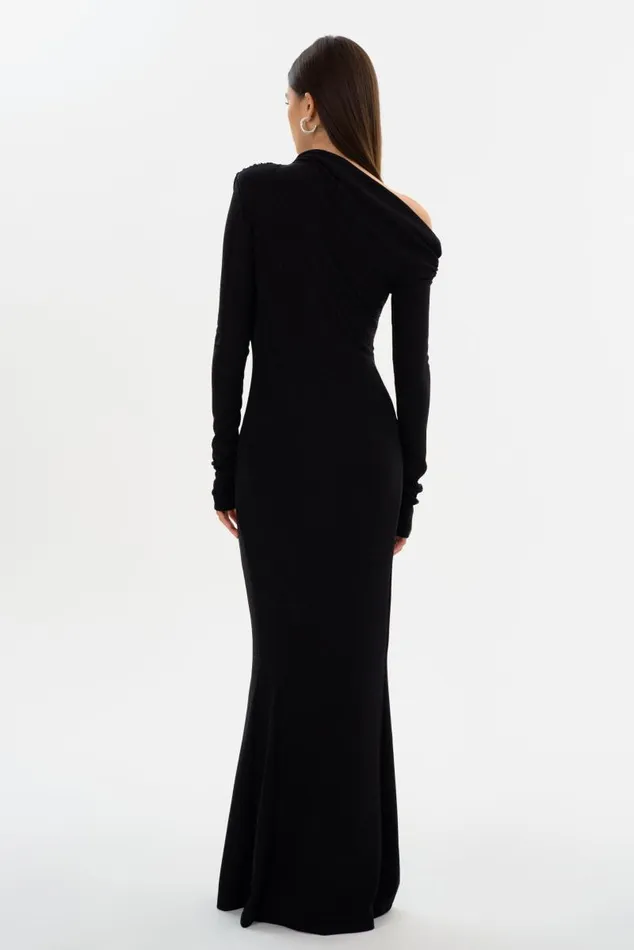 Women INIALA Lurex Knit Maxi Dress Black LAMARQUE Dresses