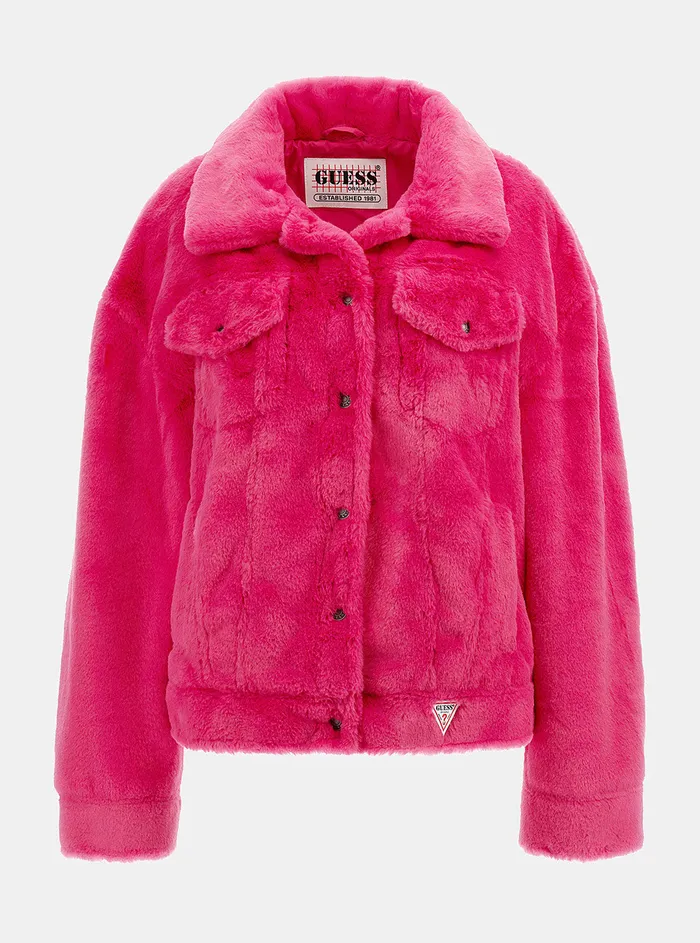 Women Jackets and Coats GUESS Guess Originals Berry Kelly Faux Fur Jacket Women Jackets and Coats GUESS Guess Originals Berry Kelly Faux Fur Jacket