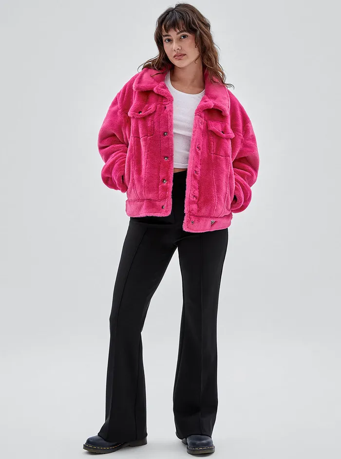 Women Jackets and Coats GUESS Guess Originals Berry Kelly Faux Fur Jacket Women Jackets and Coats GUESS Guess Originals Berry Kelly Faux Fur Jacket