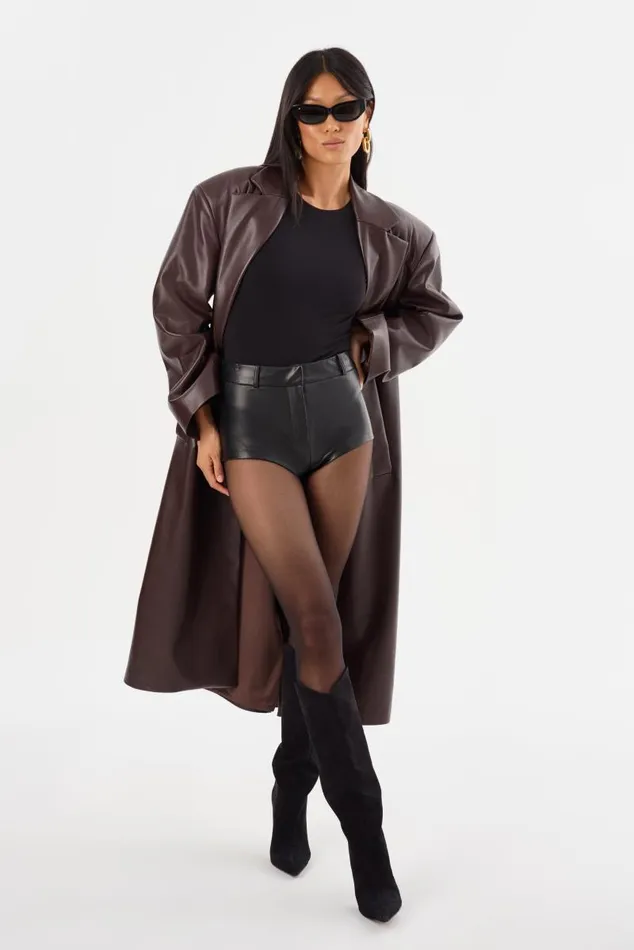 Women JANELLE Recycled Leather Coat Mahogany LAMARQUE Leather Jackets Women JANELLE Recycled Leather Coat Mahogany LAMARQUE Leather Jackets