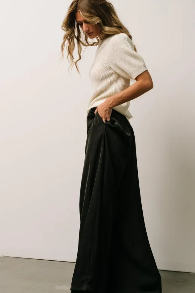 Women Jayla Palazzo Satin Pant Black Baltic Born Pants