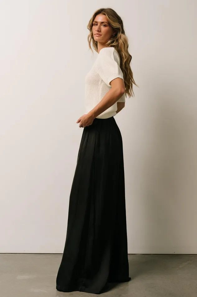 Women Jayla Palazzo Satin Pant Black Baltic Born Pants