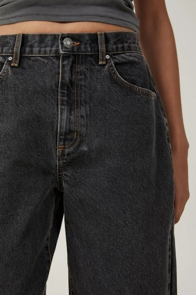 Women Jeans Cotton On Loose Straight Jean Smokey Black