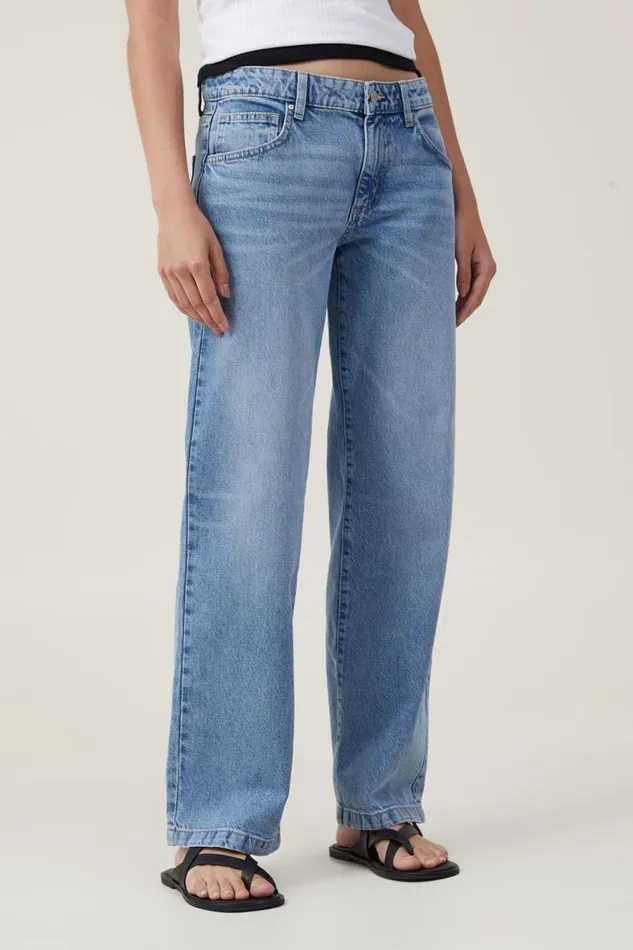 Women Jeans Cotton On Low Rise Straight Jean Bells Blue