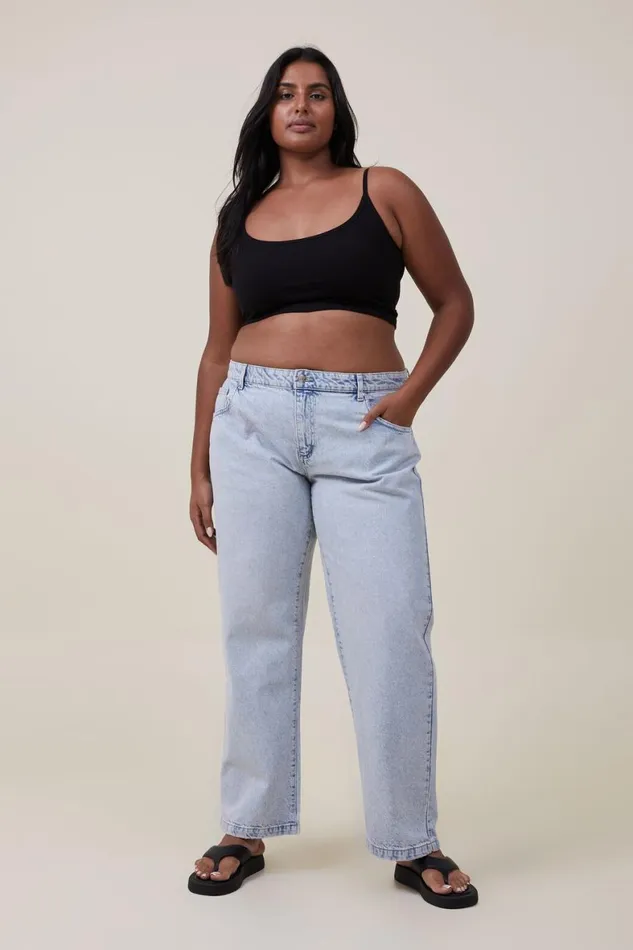 Women Jeans Cotton On Low Rise Straight Jean Palm Blue