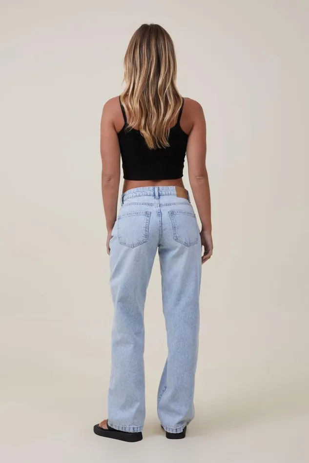 Women Jeans Cotton On Low Rise Straight Jean Palm Blue