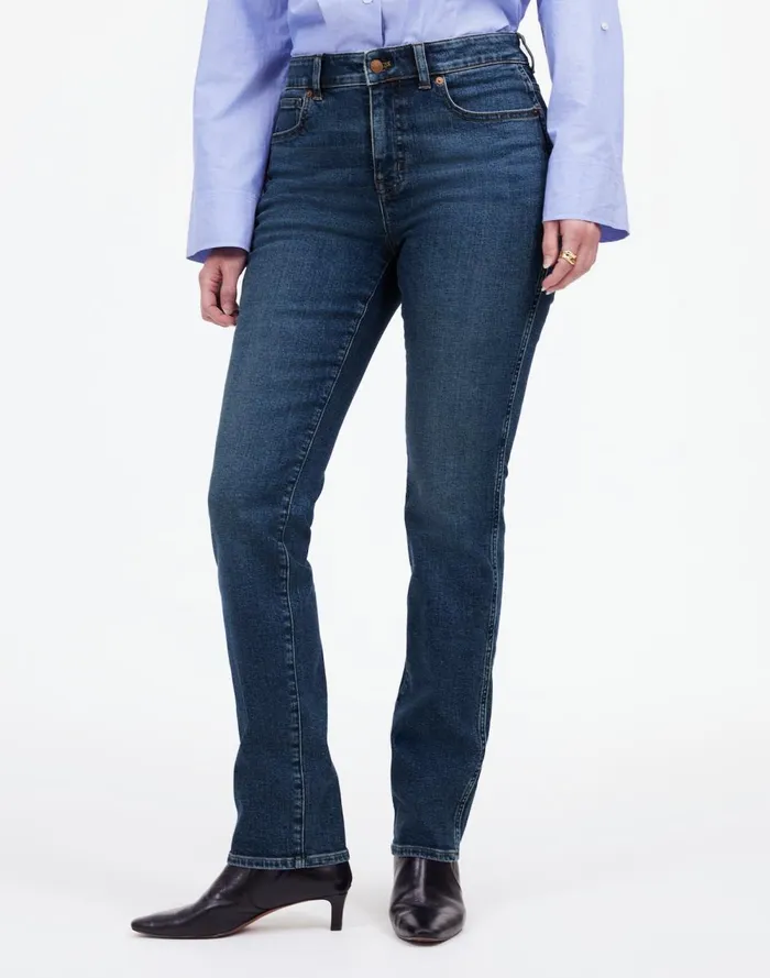 Women Jeans Madewell Curvy Stovepipe Jeans Deming Wash
