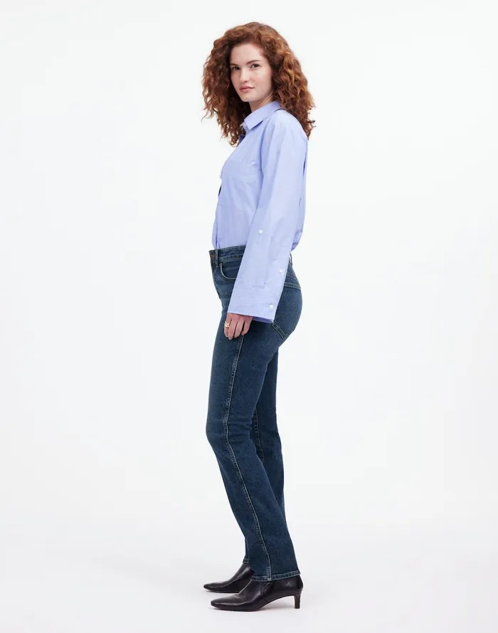 Women Jeans Madewell Curvy Stovepipe Jeans Deming Wash
