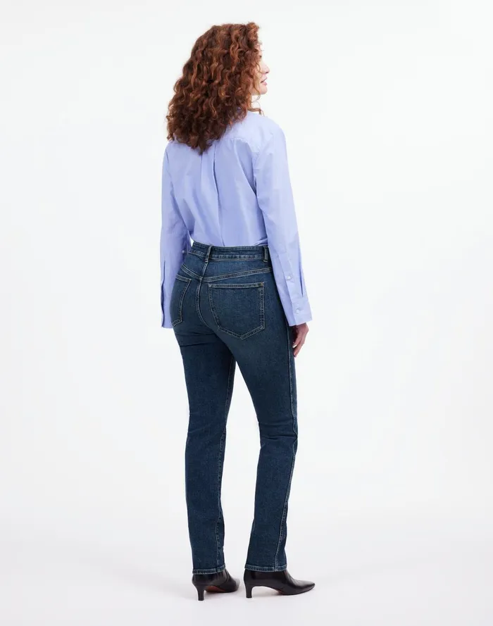 Women Jeans Madewell Curvy Stovepipe Jeans Deming Wash