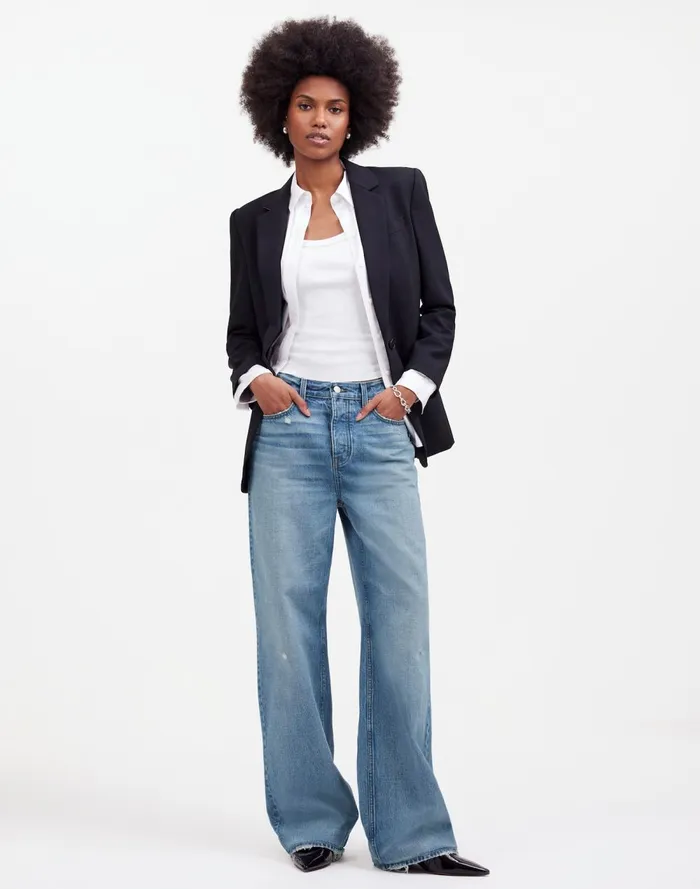 Women Jeans Madewell LowSlung Baggy Jeans Hamburg Wash