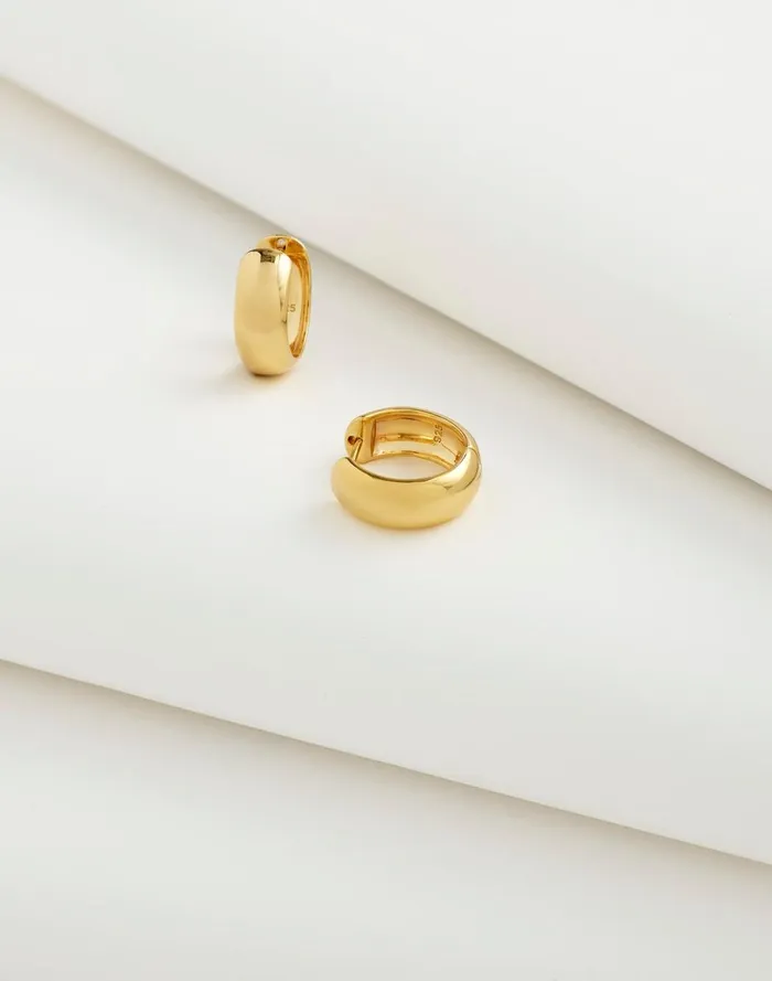 Women Jewelry Madewell DemiFine Chunky Small Hoop Earrings 14k Gold