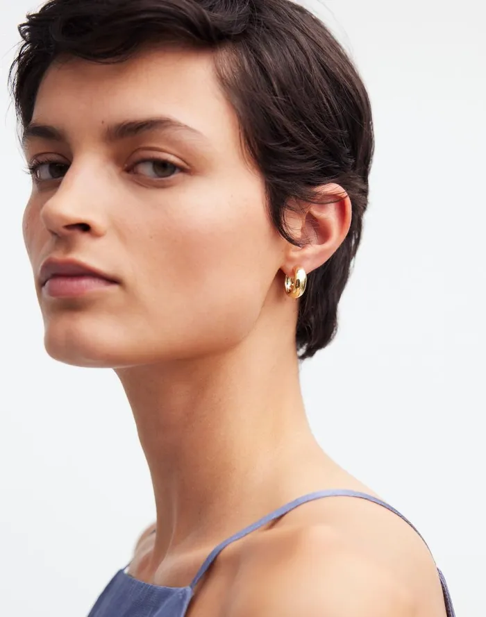 Women Jewelry Madewell DemiFine Chunky Small Hoop Earrings 14k Gold