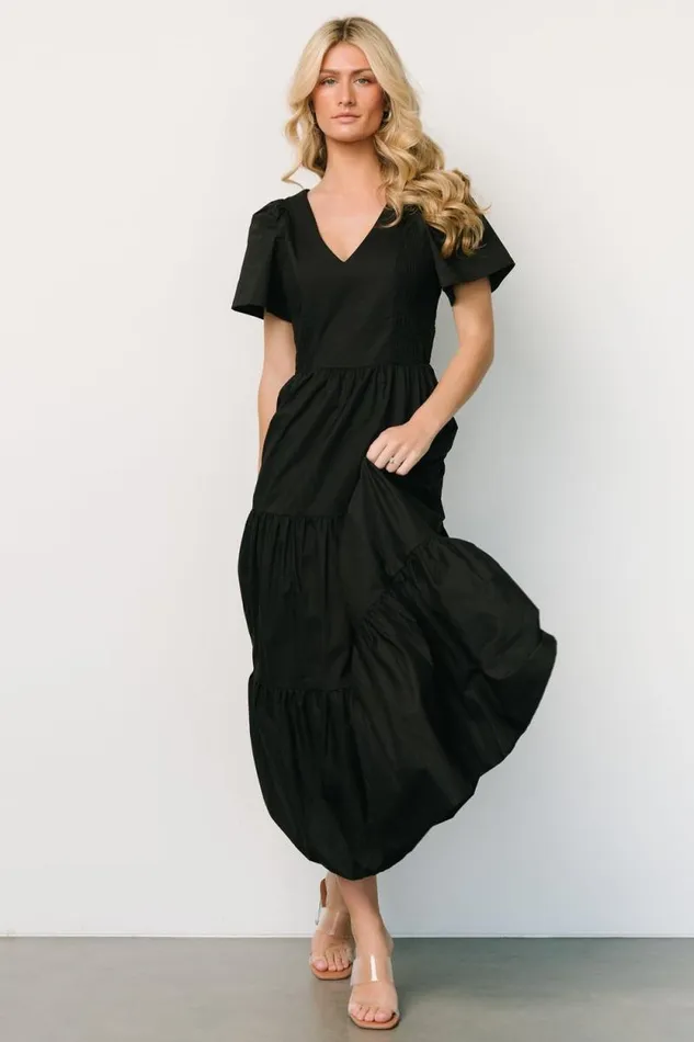 Women Johanne Poplin Dress Black Baltic Born Maxi Dresses Women Johanne Poplin Dress Black Baltic Born Maxi Dresses