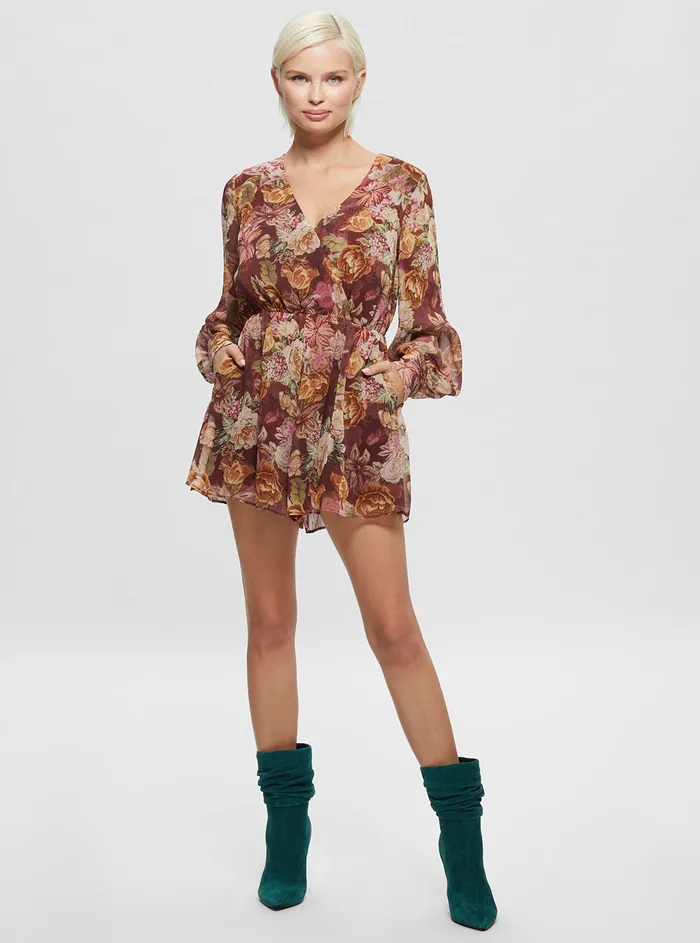 Women Jumpsuits and Rompers GUESS Eco Floral Tapestry Print Candis Romper Women Jumpsuits and Rompers GUESS Eco Floral Tapestry Print Candis Romper