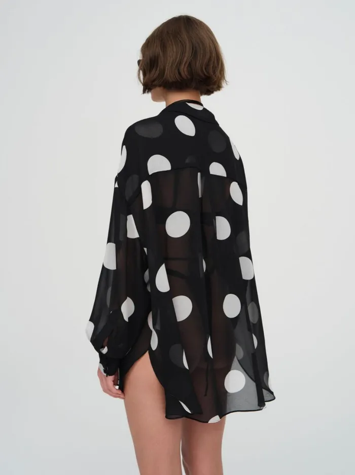 Women Justina Sheer Coverup Shirt Black For Love and Lemons Swim Women Justina Sheer Coverup Shirt Black For Love and Lemons Swim