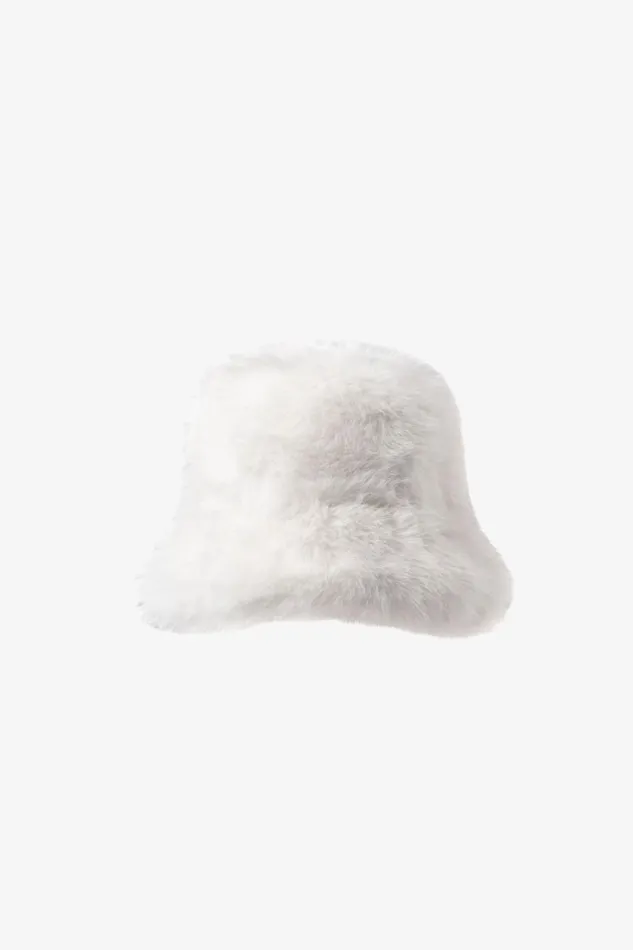 Women Kayley Faux Fur Bucket Hat Ivory LAMARQUE Hats