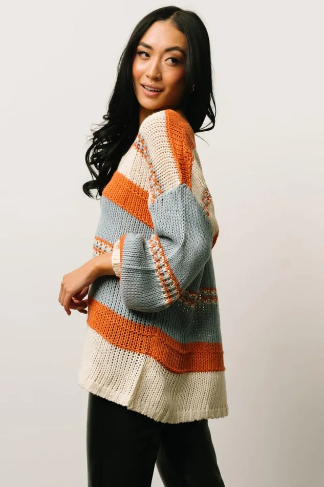 Women Keller Stripe Sweater Light Blue Orange Baltic Born Sweaters Women Keller Stripe Sweater Light Blue Orange Baltic Born Sweaters