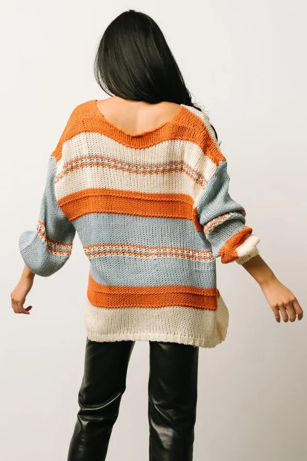Women Keller Stripe Sweater Light Blue Orange Baltic Born Sweaters Women Keller Stripe Sweater Light Blue Orange Baltic Born Sweaters