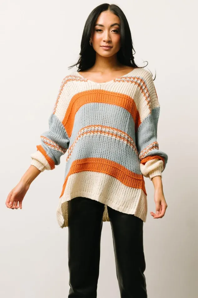 Women Keller Stripe Sweater Light Blue Orange Baltic Born Sweaters Women Keller Stripe Sweater Light Blue Orange Baltic Born Sweaters