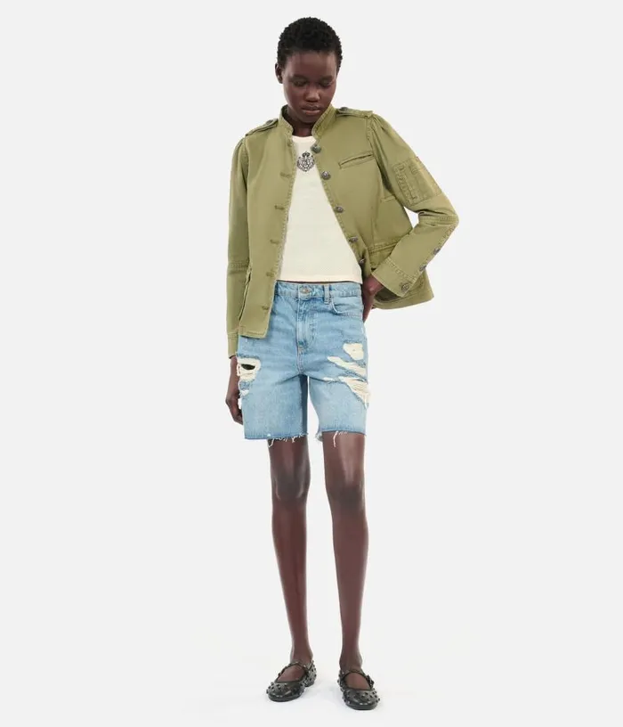 Women Khaki Officer Style Jacket THE KOOPLES Coats and Jackets