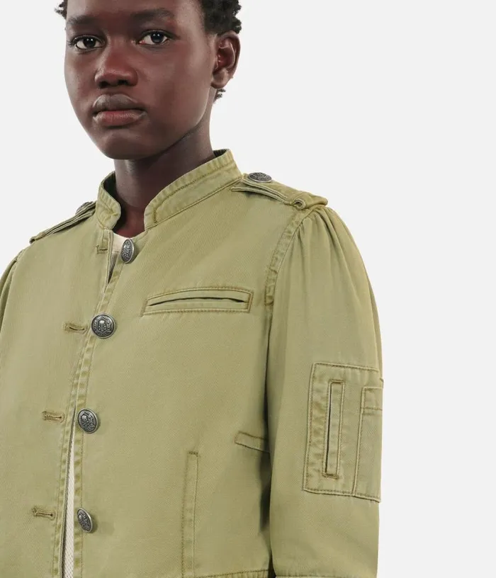 Women Khaki Officer Style Jacket THE KOOPLES Coats and Jackets