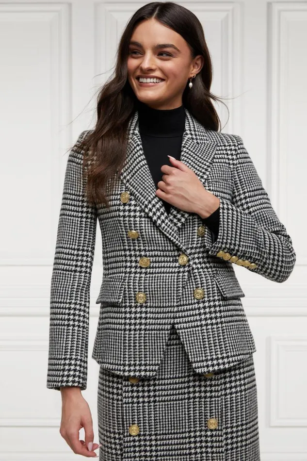 Women Knightsbridge Blazer Large Scale Prince Of Wales Mono Holland Cooper Blazers