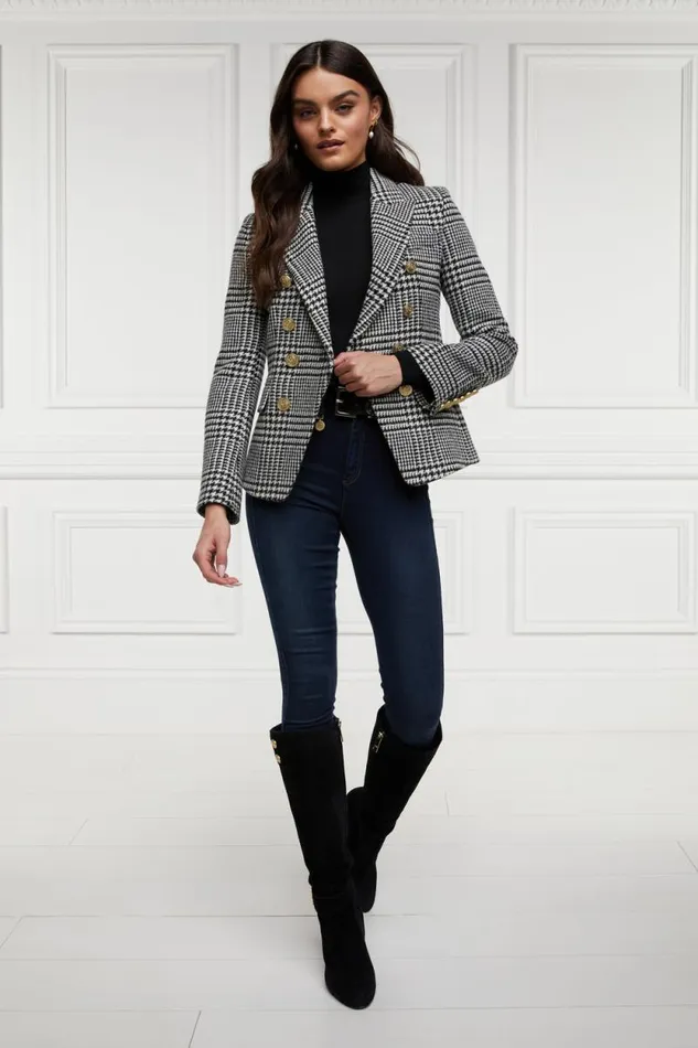 Women Knightsbridge Blazer Large Scale Prince Of Wales Mono Holland Cooper Blazers