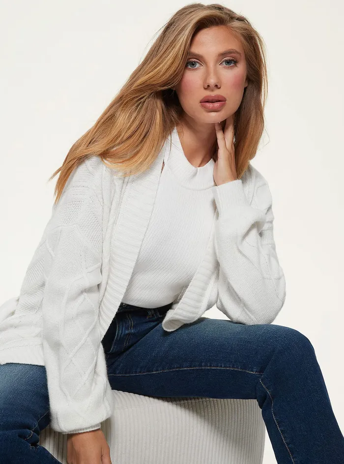 Women Knits and Sweaters GUESS Cream White Edwige Cardigan Women Knits and Sweaters GUESS Cream White Edwige Cardigan
