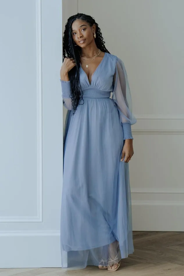 Women Layla Tulle Maxi Dress Whisper Blue Baltic Born Maxi Dresses Women Layla Tulle Maxi Dress Whisper Blue Baltic Born Maxi Dresses