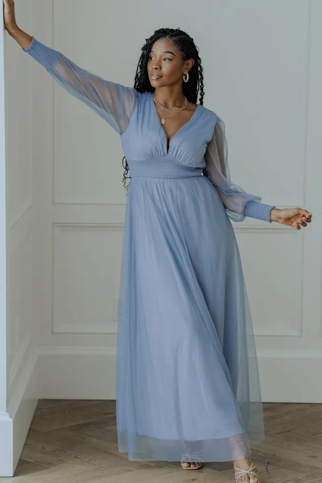 Women Layla Tulle Maxi Dress Whisper Blue Baltic Born Maxi Dresses Women Layla Tulle Maxi Dress Whisper Blue Baltic Born Maxi Dresses