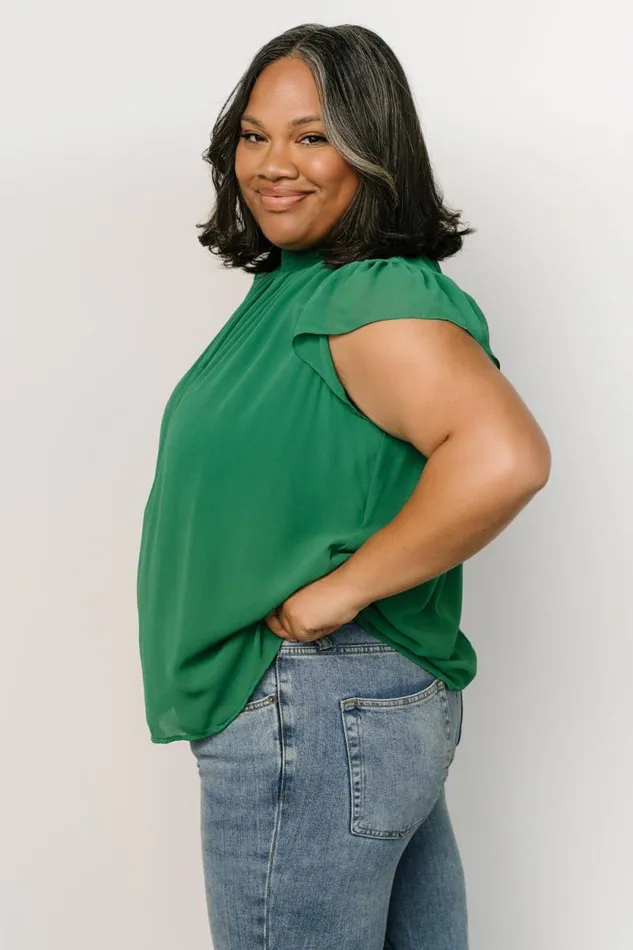 Women Leah Mock Neck Top Green Baltic Born Blouses and Shirts Women Leah Mock Neck Top Green Baltic Born Blouses and Shirts
