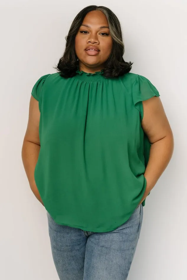 Women Leah Mock Neck Top Green Baltic Born Blouses and Shirts Women Leah Mock Neck Top Green Baltic Born Blouses and Shirts