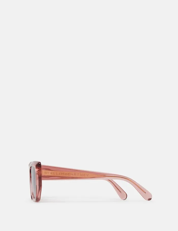 Women Logo CatEye Sunglasses Translucent Rose And Gold Stella McCartney Sunglasses Women Logo CatEye Sunglasses Translucent Rose And Gold Stella McCartney Sunglasses
