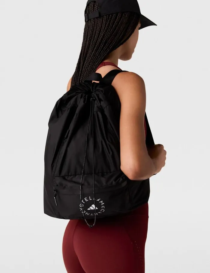 Women Logo Drawstring Gymsack Black Stella McCartney Backpacks