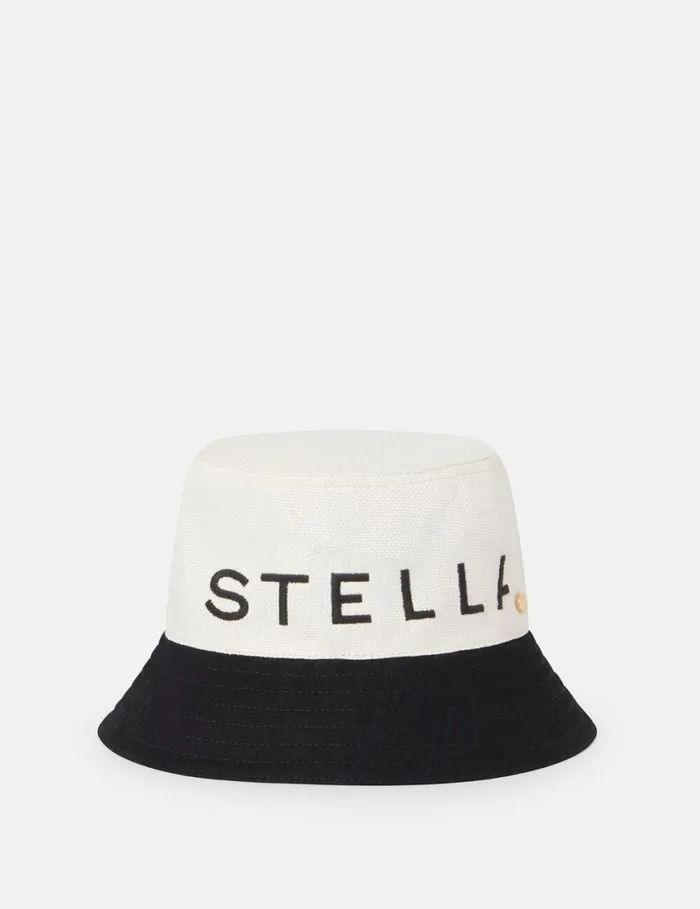 Women Logo Monochrome Visor Natural Stella McCartney Hats And Scarves