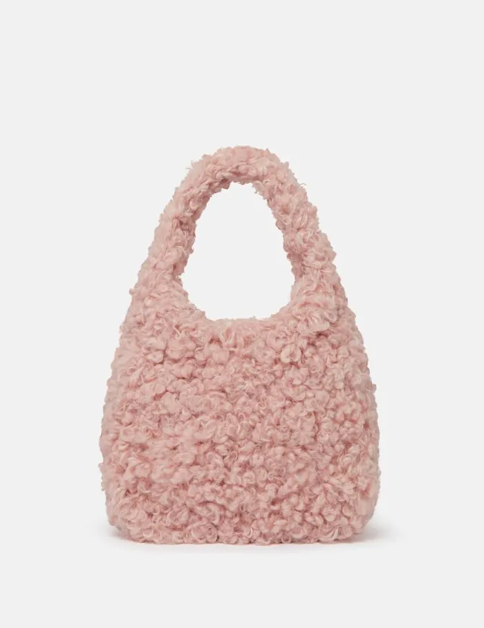 Women Logo Plush Teddy Hobo Small Tote Bag Dusty Pink Stella McCartney Tote Bags Women Logo Plush Teddy Hobo Small Tote Bag Dusty Pink Stella McCartney Tote Bags